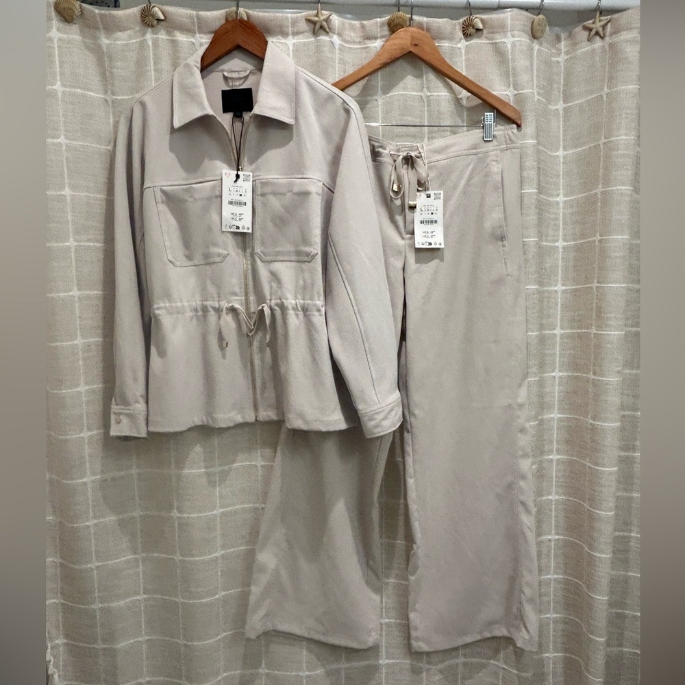 NWT Zara Pant Suit Set L